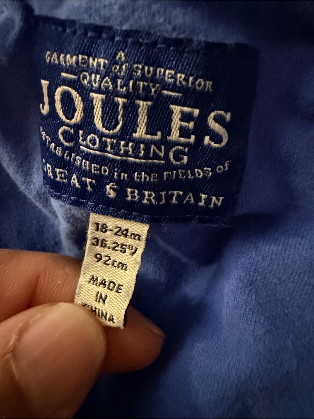 Joules Royal Blue Crocodile Appliqué Short Overalls - Picture 4 of 5
